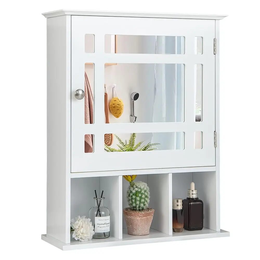 Wall-Mounted Bathroom Cabinet, 2-In-1 Storage Organizer With Mirror Door, Wall-Mounted Medicine Cabinet With Adjustable Shelf & 
Wall-Mounted Bathroom Cabinet, 2-In-1 Storage Organizer With Mirror Door, Wall-Mounted Medicine Cabinet With Adjustable Shelf &
