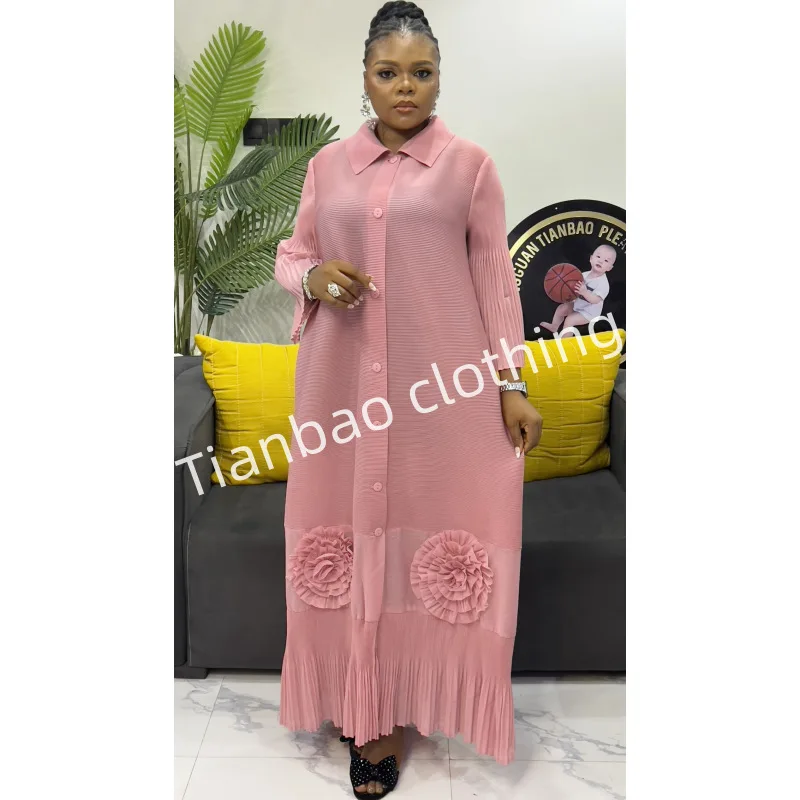 Solid Colour Long-sleeved Round Neck Ruffled Temperament Plus Size Women's Dress Miyake 2025 Summer New Fashion Casual Skirt
Solid Colour Long-sleeved Round Neck Ruffled Temperament Plus Size Women's Dress Miyake 2025 Summer New Fashion Casual Skirt