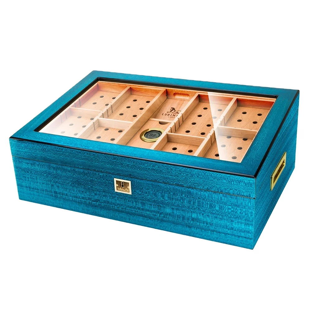 Lubinski Glass Window Display Big Capacity Blue Cedar Wood High-end Cigar Humidor Wholesale
Lubinski Glass Window Display Big Capacity Blue Cedar Wood High-end Cigar Humidor Wholesale