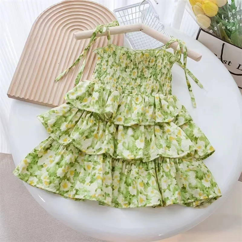 Girls' Floral Halter Dress 2023 Summer Korean Children'S Green Princess Dress Girls Beach Dresses
Girls' Floral Halter Dress 2023 Summer Korean Children'S Green Princess Dress Girls Beach Dresses