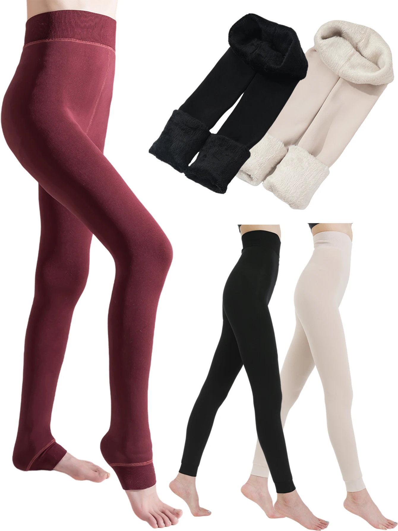 A set of women's warm and tight pants with fleece added for autumn and winter fashion, with a 9-inch connected foot plush base a
A set of women's warm and tight pants with fleece added for autumn and winter fashion, with a 9-inch connected foot plush base a