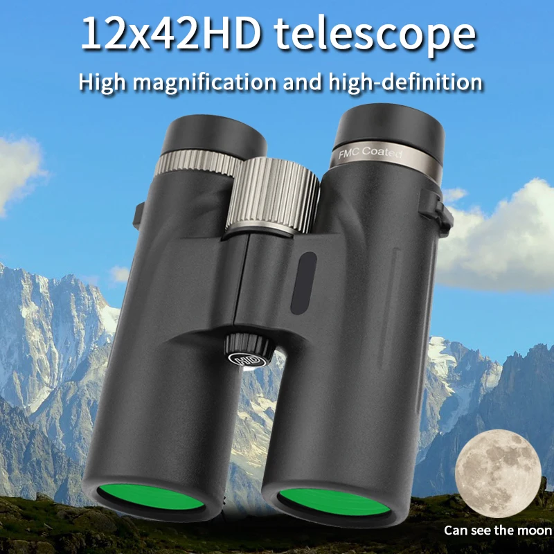 Long Range Binoculars for Camping Professional HD Telescope Powerful Wide-Angle Binoculars for Hunting and Concert 12x42
Long Range Binoculars for Camping Professional HD Telescope Powerful Wide-Angle Binoculars for Hunting and Concert 12x42