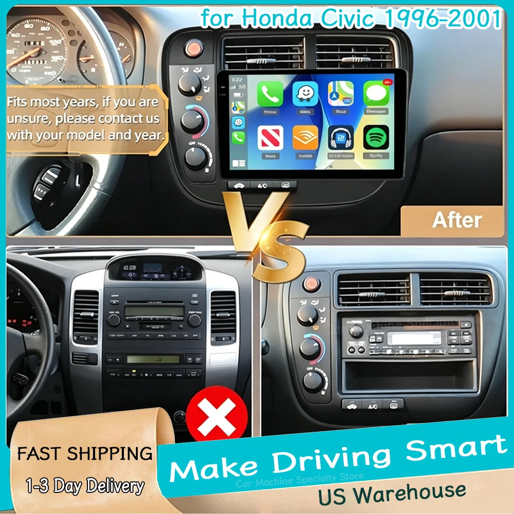GPS Navigation HD Screen for Honda Civic 1996-2001 Car Radio Video Audio Multimedia Player DSP Stereo Split Screen Carplay BT
GPS Navigation HD Screen for Honda Civic 1996-2001 Car Radio Video Audio Multimedia Player DSP Stereo Split Screen Carplay BT