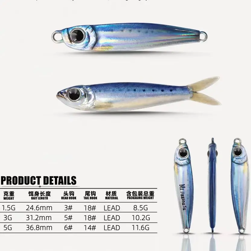 Micro Jig Bait Iron Plate Baits 1.5/3/5g 3D Mini VIB Lure Metal Casting Spoon Fishing Sequin Lure for Fishing Tackle Accessories
Micro Jig Bait Iron Plate Baits 1.5/3/5g 3D Mini VIB Lure Metal Casting Spoon Fishing Sequin Lure for Fishing Tackle Accessories