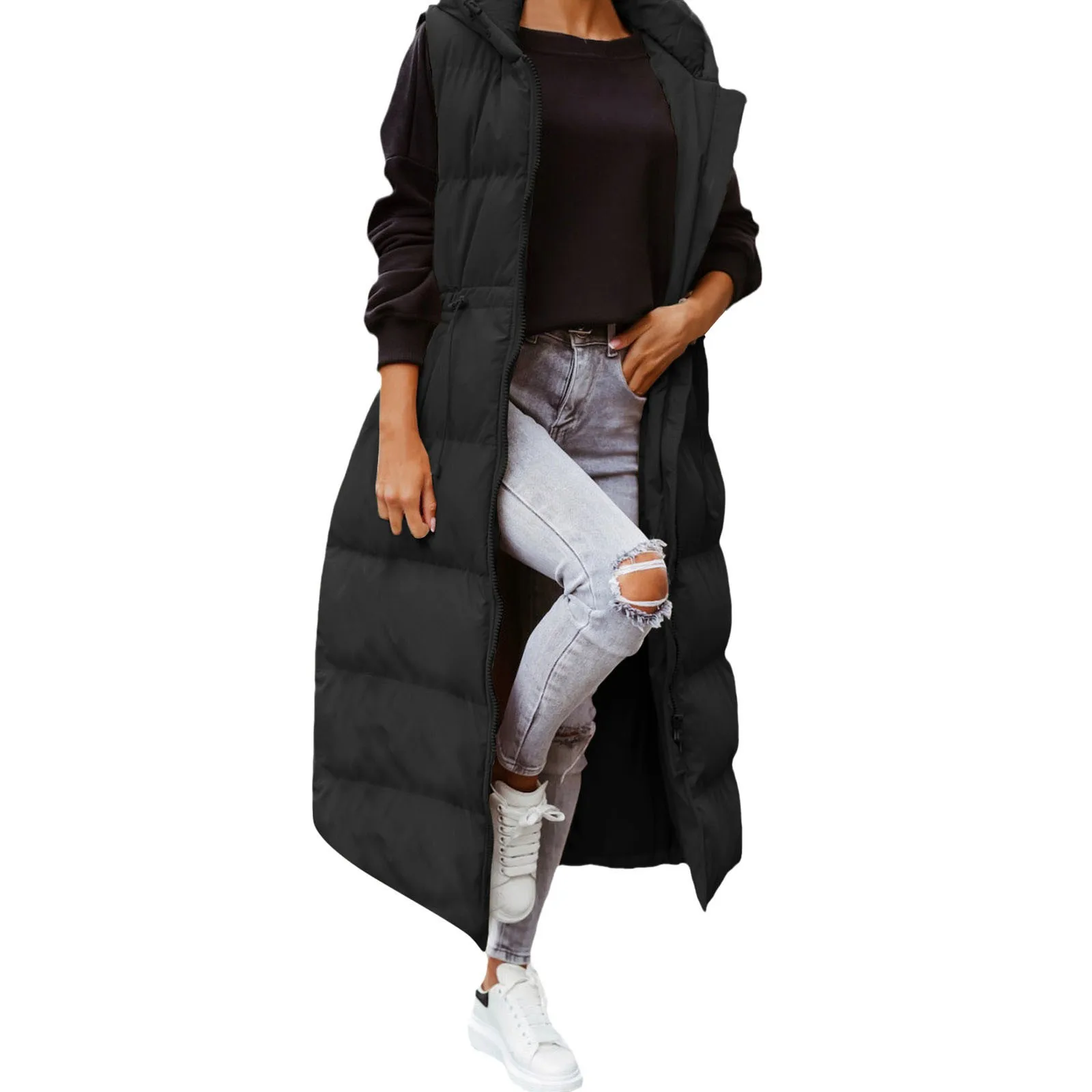 Women's Sleeveless Vest Long Down Cotton Jacket Solid Korea Hooded Padded Vests Loose Females 2022 Fashion Casual Winter Coat
Women's Sleeveless Vest Long Down Cotton Jacket Solid Korea Hooded Padded Vests Loose Females 2022 Fashion Casual Winter Coat
