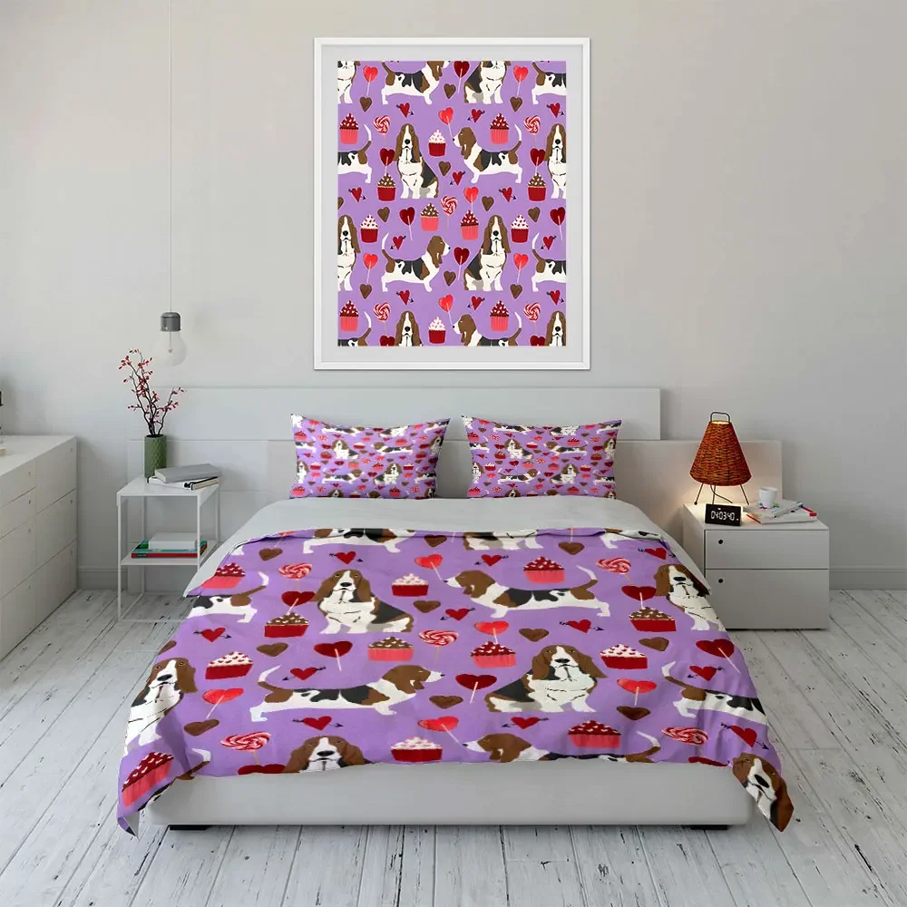 "Basset Dog Valentine's Collection" Multiple sizes kid's and adults' bedroom Exquisite 3PC bedding set, gift
"Basset Dog Valentine's Collection" Multiple sizes kid's and adults' bedroom Exquisite 3PC bedding set, gift