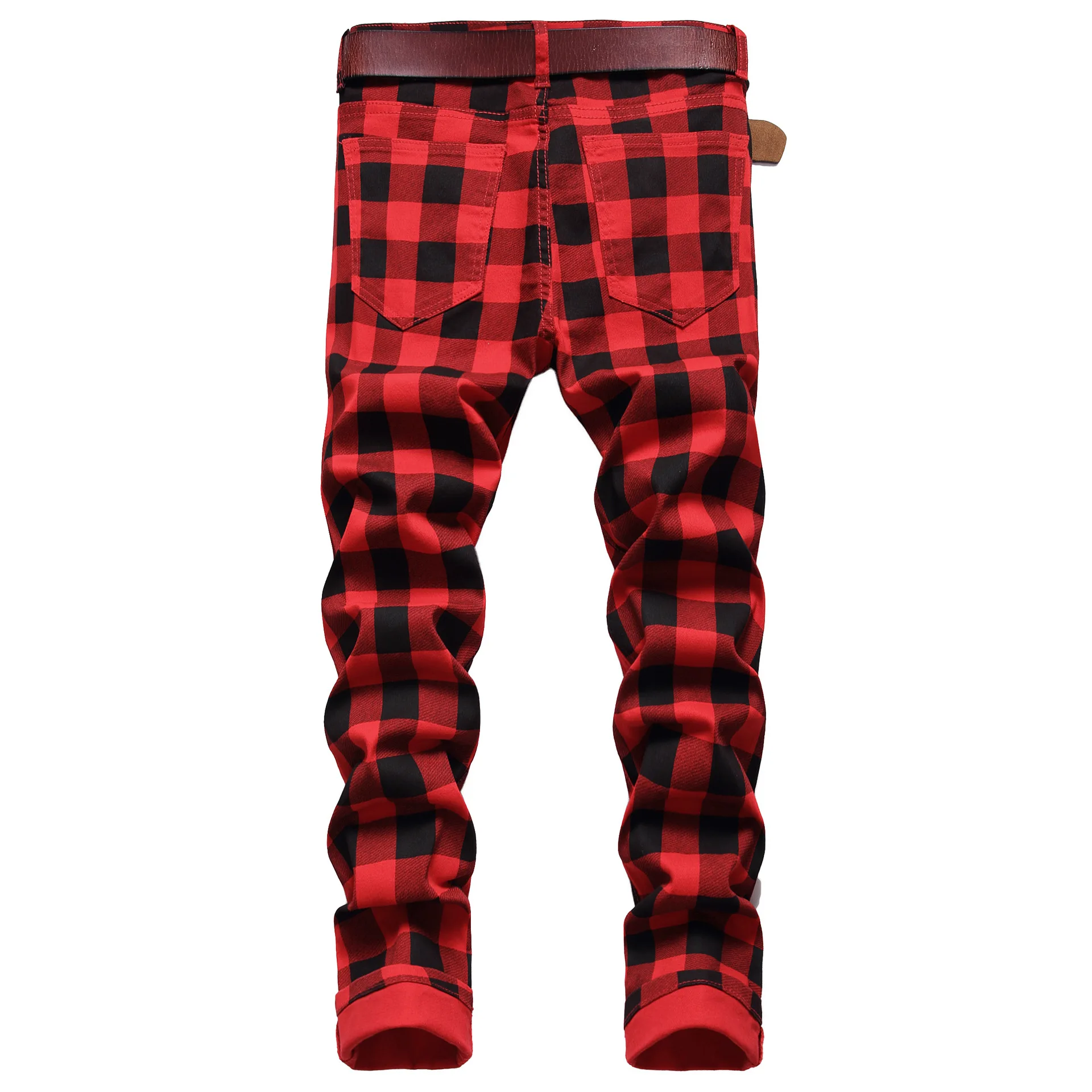 Men's Red Jeans with Checkered Print Details, Made From Stretch Denim Pants, Stylish Slim-fit Design Trousers. 28-34 36 38 40 42
Men's Red Jeans with Checkered Print Details, Made From Stretch Denim Pants, Stylish Slim-fit Design Trousers. 28-34 36 38 40 42