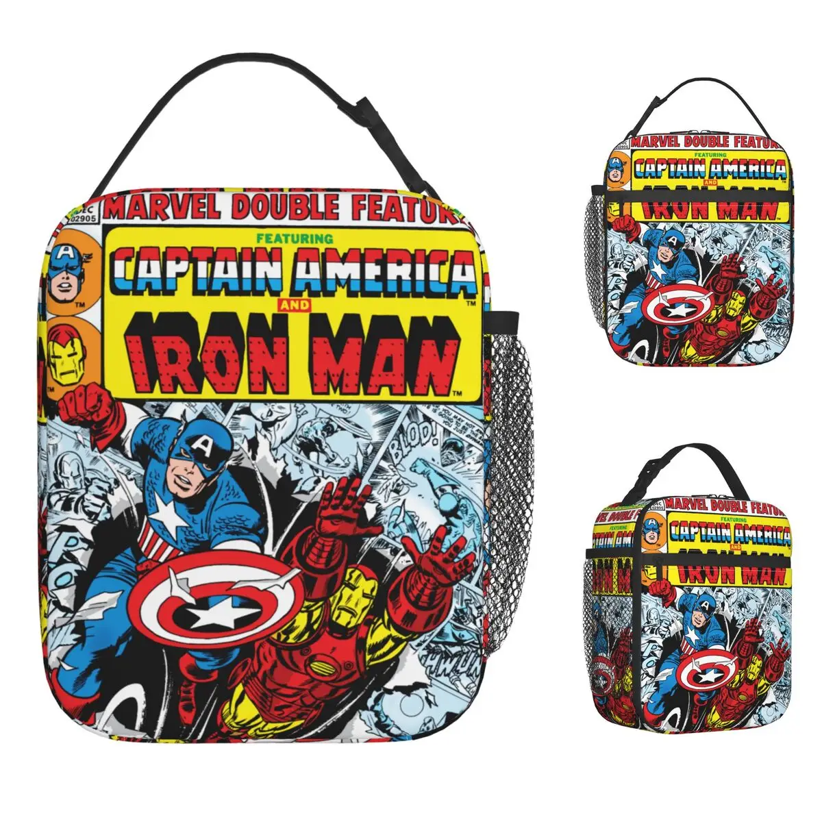 Капитан Америка Железный человек Изолированная сумка для обеда Большой контейнер для обеда Термосумка Большая сумка для обеда Колледж Сумка для еды для пикника
Капитан Америка Железный человек Изолированная сумка для обеда Большой контейнер для обеда Термосумка Большая сумка для обеда Колледж Сумка для еды для пикника