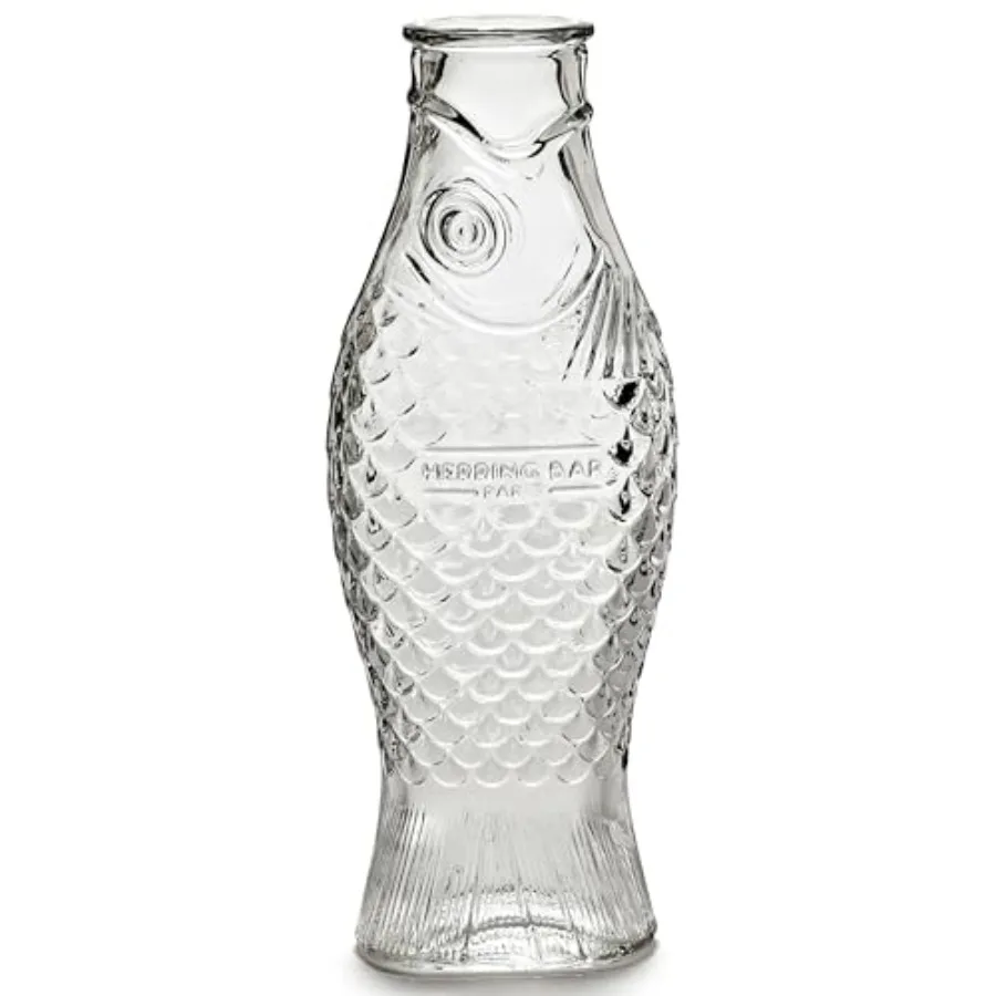 Glass Water Pitcher Fish and Fish glassware by Paola Navone Wine Decanter 28.74 fl oz Bottle Container for hot and cold Drinks
Glass Water Pitcher Fish and Fish glassware by Paola Navone Wine Decanter 28.74 fl oz Bottle Container for hot and cold Drinks