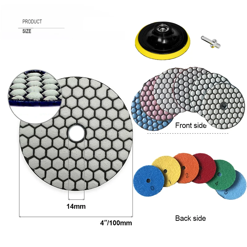 3/ 4 Inch Dry Polishing Pad Sharp Flexible 100mm Diamond Polishing Pads For Granite Marble Stone Concrete Sanding Disc
3/ 4 Inch Dry Polishing Pad Sharp Flexible 100mm Diamond Polishing Pads For Granite Marble Stone Concrete Sanding Disc