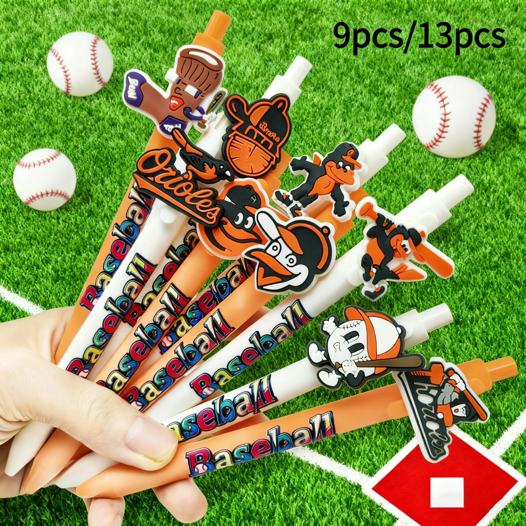 9pcs/13pcs baseball theme printing ballpoint pen fluorescent orange series stationery gift gel pen
9pcs/13pcs baseball theme printing ballpoint pen fluorescent orange series stationery gift gel pen