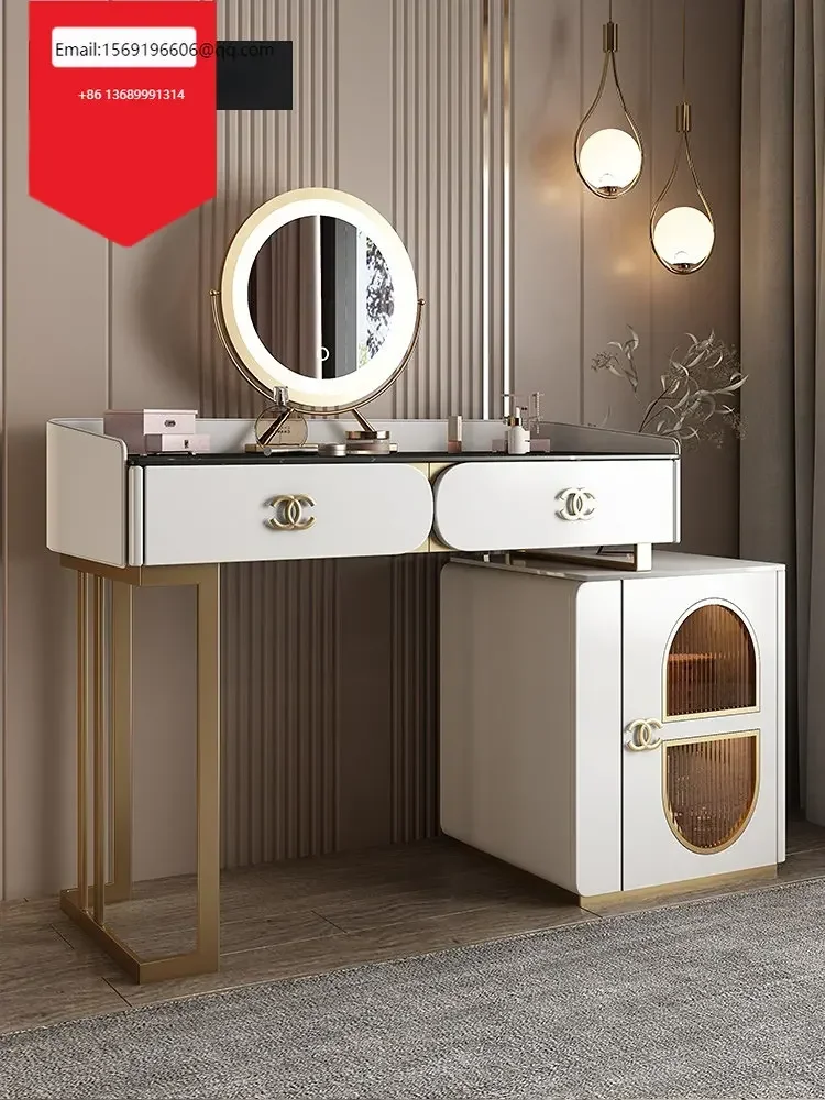Luxury slate dressing table modern simple bedroom advanced design small-sized makeup storage cabinet
Luxury slate dressing table modern simple bedroom advanced design small-sized makeup storage cabinet