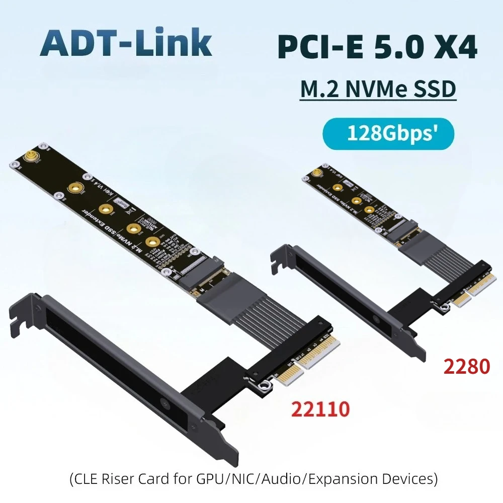 New 2280 22110 M.2 for NVMe SSD Extension Cable Solid State Drive Riser Card M2 M Key to PCI Express 5.0 X4 GEN 5 PCI-E 128G/bps
New 2280 22110 M.2 for NVMe SSD Extension Cable Solid State Drive Riser Card M2 M Key to PCI Express 5.0 X4 GEN 5 PCI-E 128G/bps