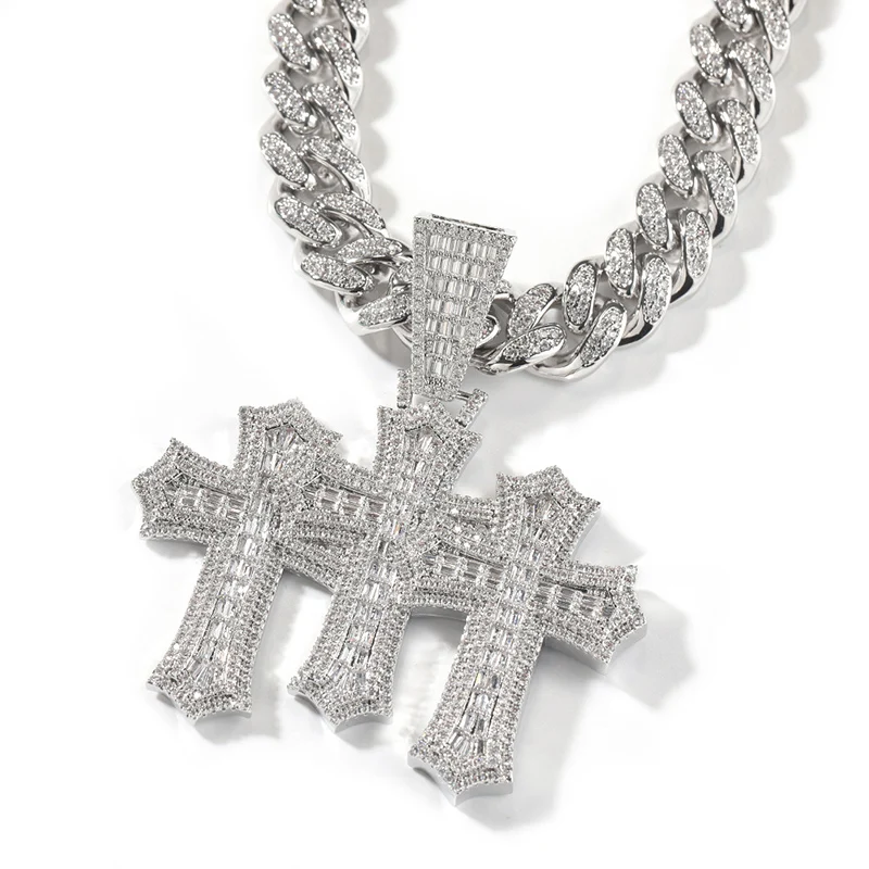 Хип-хоп 5A + CZ Stone Paved Bling Iced Out тройной крест кулон ожерелье для мужчин рэперские украшения с кубинской цепочкой 12 мм
Хип-хоп 5A + CZ Stone Paved Bling Iced Out тройной крест кулон ожерелье для мужчин рэперские украшения с кубинской цепочкой 12 мм