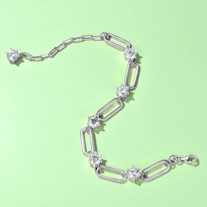 Ehhai GRA Certified 1CT Round Moissanite Bracelet for Women 925 Sterling Silver Chunky Chains for Wedding Jewelry Gifts Pulseras
Ehhai GRA Certified 1CT Round Moissanite Bracelet for Women 925 Sterling Silver Chunky Chains for Wedding Jewelry Gifts Pulseras