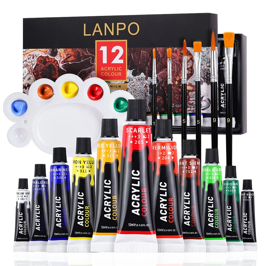 Acrylic pigment 12/24 Colors 12ml Tube Acrylic Set, Paint for Fabric, Clothing, Painting, Rich Pigments for Artists supplies set
Acrylic pigment 12/24 Colors 12ml Tube Acrylic Set, Paint for Fabric, Clothing, Painting, Rich Pigments for Artists supplies set