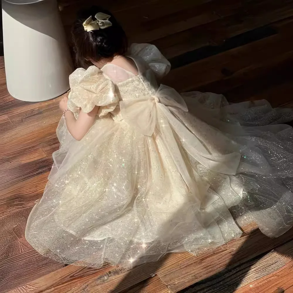 Baby Girls Dress Fashion Sweet Bow Sequin Puff Sleeve High End Formal Dress 2025 Spring New Style Childrens Girls Princess Dress
Baby Girls Dress Fashion Sweet Bow Sequin Puff Sleeve High End Formal Dress 2025 Spring New Style Childrens Girls Princess Dress