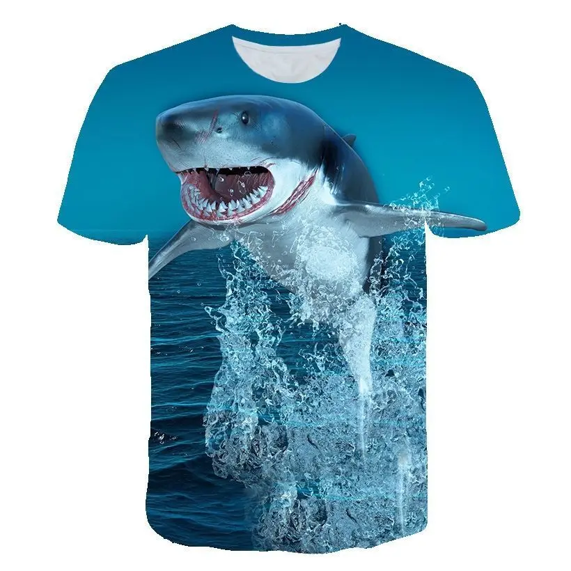 2025 summer popular shark pattern series 3D printing short sleeves, teen men and women with the same crew neck T-shirt
2025 summer popular shark pattern series 3D printing short sleeves, teen men and women with the same crew neck T-shirt