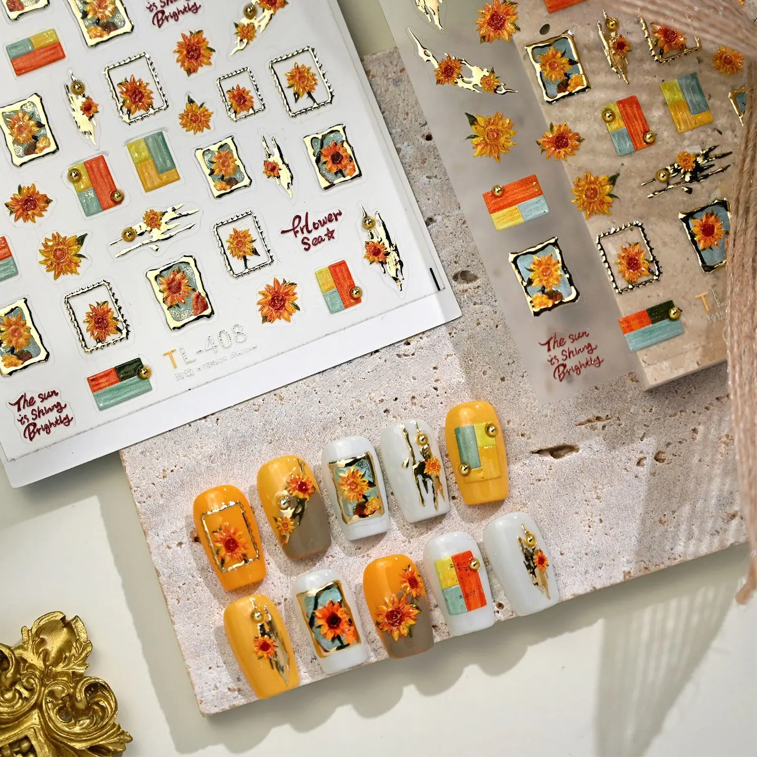 Sunflower Chinese Style Nail Stickers Upgraded Craft Self Adhesive Premium Vinyl Glossy for Women Autumn Fall Decor
Sunflower Chinese Style Nail Stickers Upgraded Craft Self Adhesive Premium Vinyl Glossy for Women Autumn Fall Decor