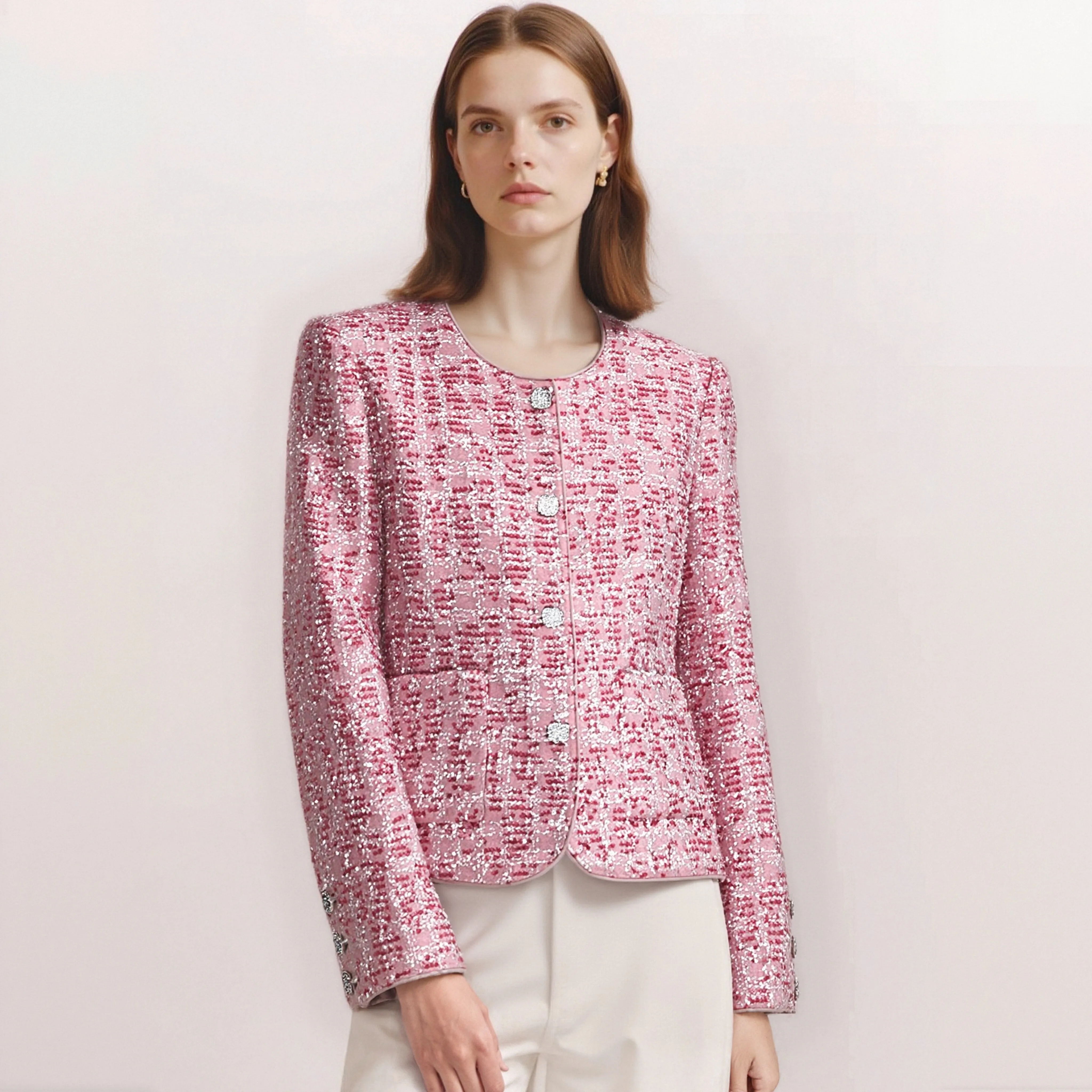 Luxury Pink Sequin Jacket Exquisite Elegant Age Reducing Heavy Industry Small Fragrance Versatile High End Temperament
Luxury Pink Sequin Jacket Exquisite Elegant Age Reducing Heavy Industry Small Fragrance Versatile High End Temperament