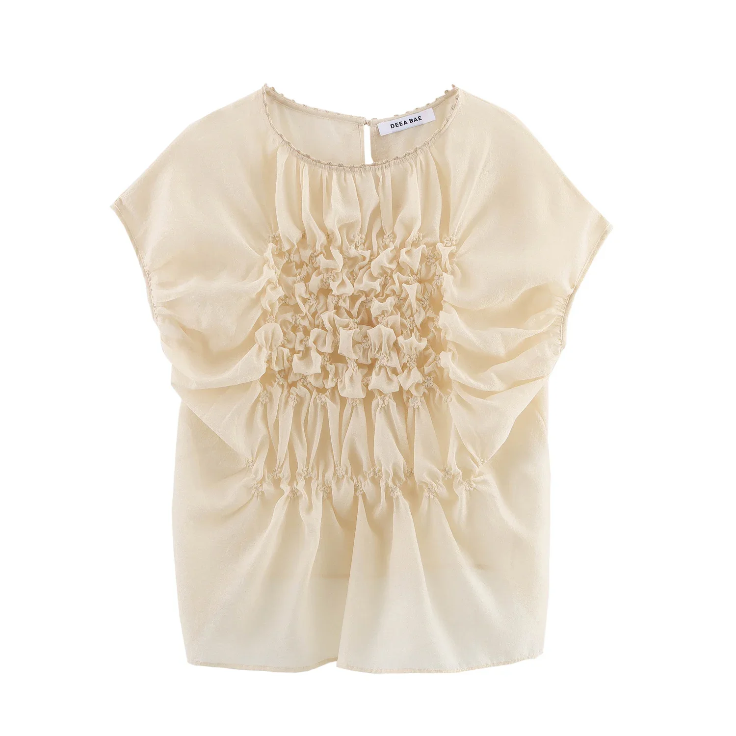 Floral Pleated Thin Slightly Transparent Short Sleeved Shirt For Women Korean Style Gentle And Super Beautiful Short Top
Floral Pleated Thin Slightly Transparent Short Sleeved Shirt For Women Korean Style Gentle And Super Beautiful Short Top