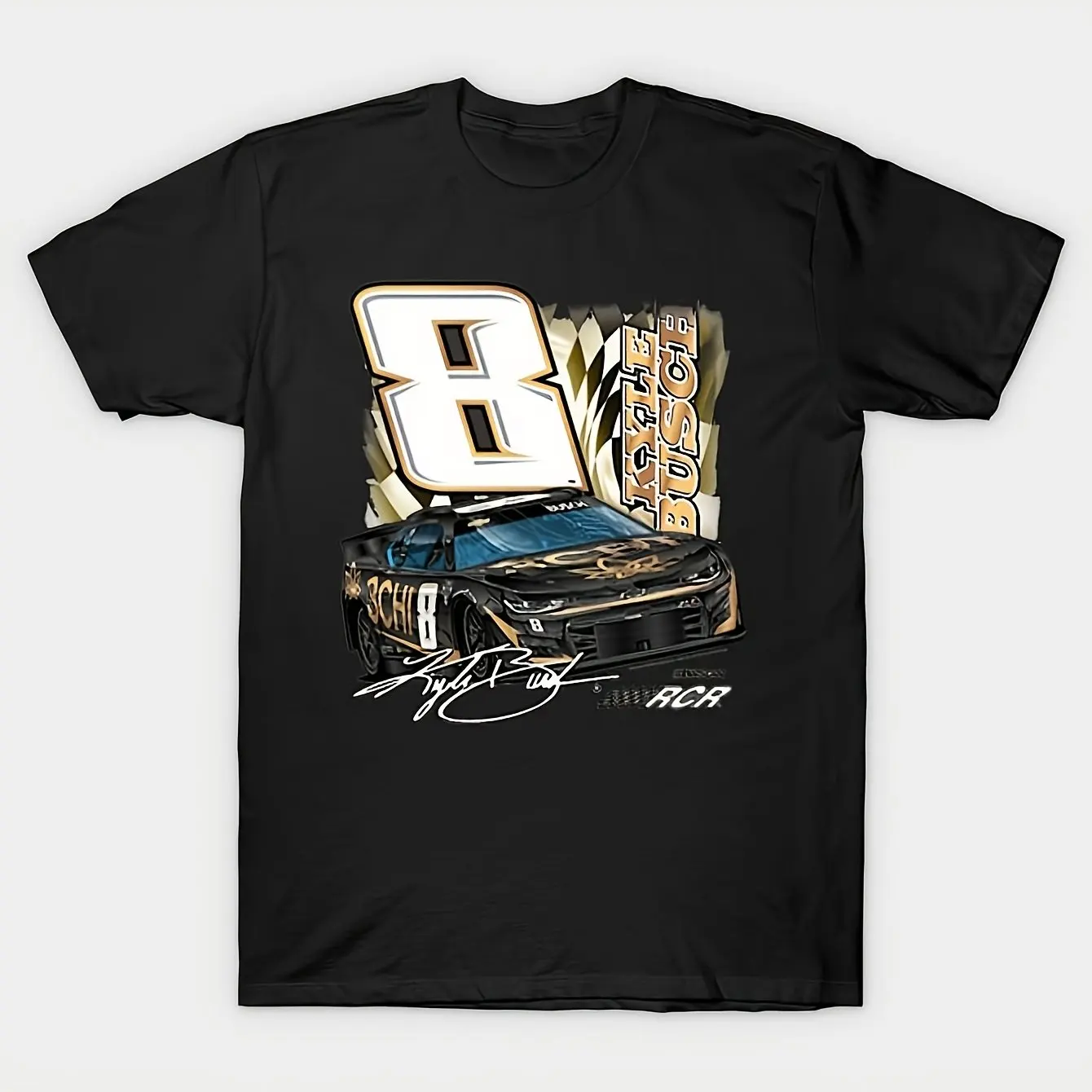 Wild (3) NASCAR Retro Style Men's T-Shirt - Crew Neck Short Sleeve Black with Wonder Boy and Car Racing Patterns
Wild (3) NASCAR Retro Style Men's T-Shirt - Crew Neck Short Sleeve Black with Wonder Boy and Car Racing Patterns