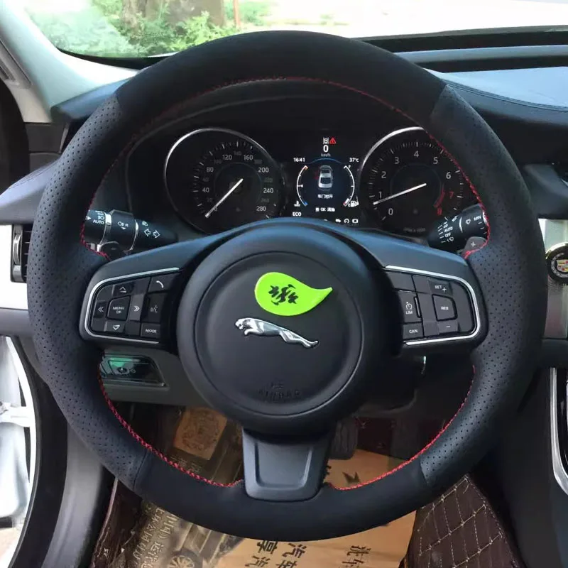 For Jaguar XFL XE XJL F-PACE XKR E-PACE F-Type Hand Stitched Black Genuine Leather suede non-slip Car Steering Wheel Cover
For Jaguar XFL XE XJL F-PACE XKR E-PACE F-Type Hand Stitched Black Genuine Leather suede non-slip Car Steering Wheel Cover
