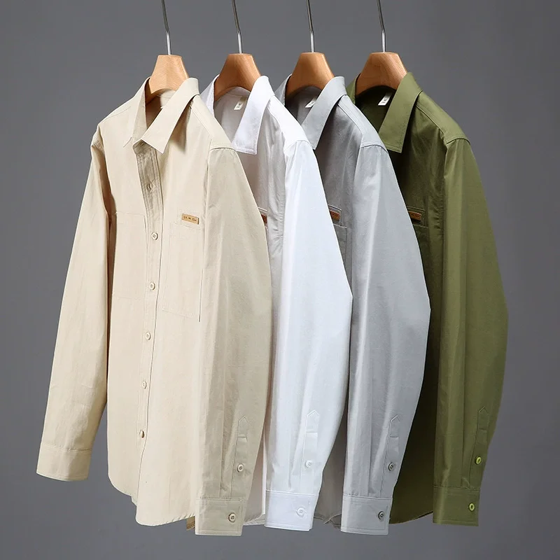 Double Pockets Cotton 100% Shirts For Men Long Sleeved Exquisite Spring Quality Skin-Friendly All Match Casual Camisas De Hombre
Double Pockets Cotton 100% Shirts For Men Long Sleeved Exquisite Spring Quality Skin-Friendly All Match Casual Camisas De Hombre