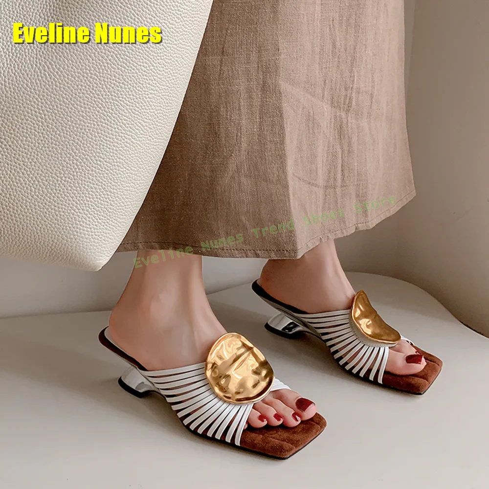 Retro Metal Decoration Woven Slippers Square Toe Strange Style Shallow Cut Out Slip On Women Fashion Sandals 2025 Summer Newest
Retro Metal Decoration Woven Slippers Square Toe Strange Style Shallow Cut Out Slip On Women Fashion Sandals 2025 Summer Newest