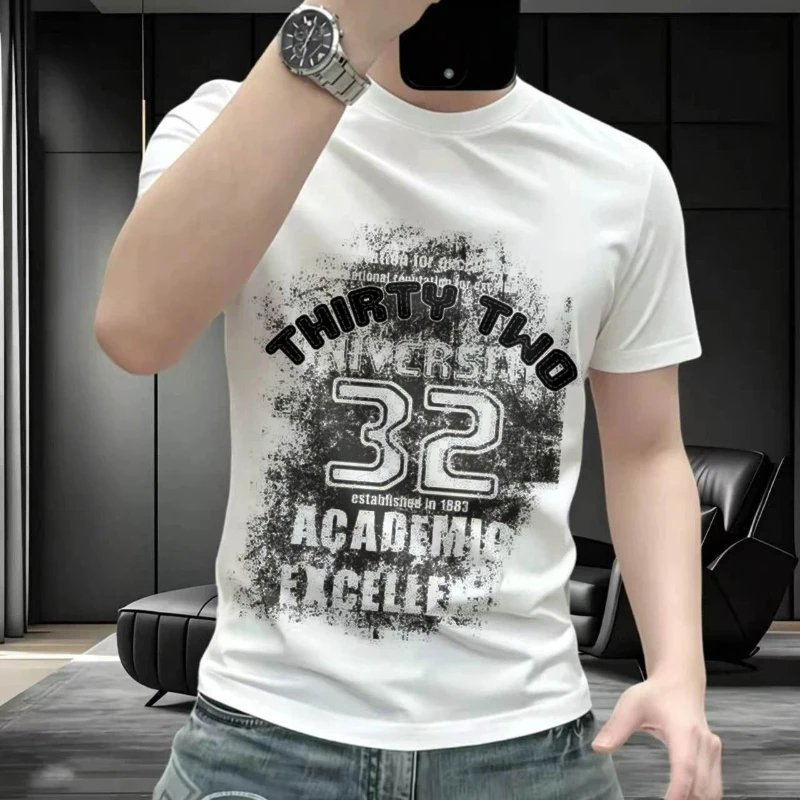 Men's Casual Printed T-Shirt With Number Design For Daily Wear Breathable Short Sleeve Round Neck Top
Men's Casual Printed T-Shirt With Number Design For Daily Wear Breathable Short Sleeve Round Neck Top
