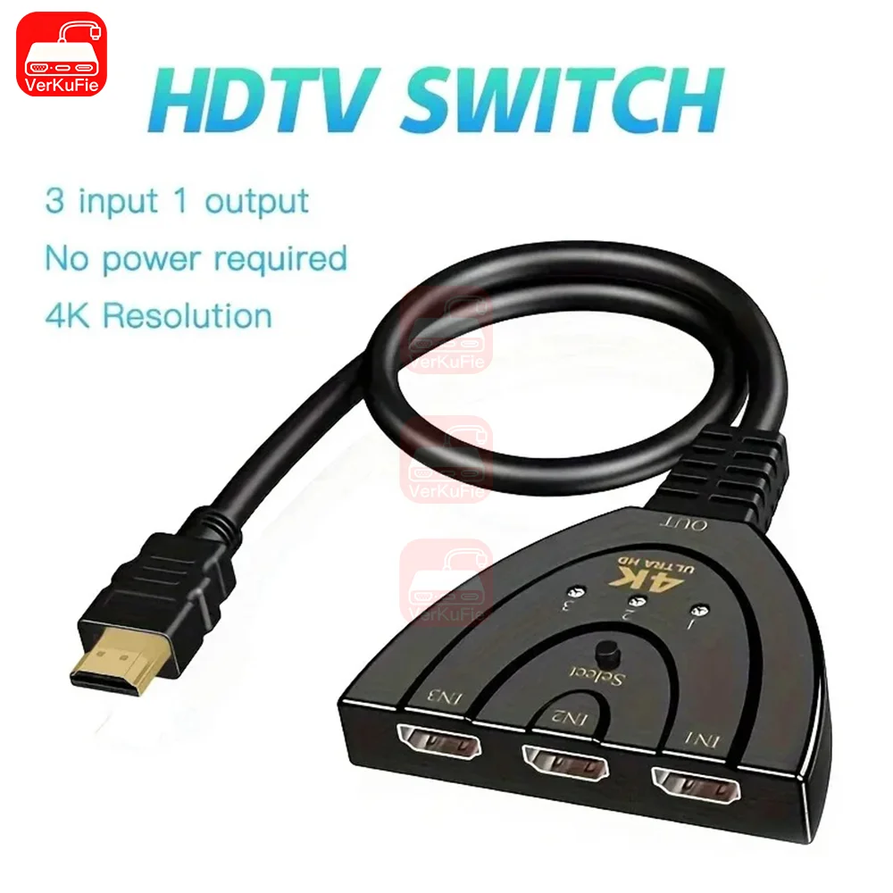3 Port 4K2K HDMI Switcher 3In1 Out Video Splitter Support 3D Definition Signal For Hub Adapter Xbox PS4 DVD PC Laptop TV
3 Port 4K2K HDMI Switcher 3In1 Out Video Splitter Support 3D Definition Signal For Hub Adapter Xbox PS4 DVD PC Laptop TV
