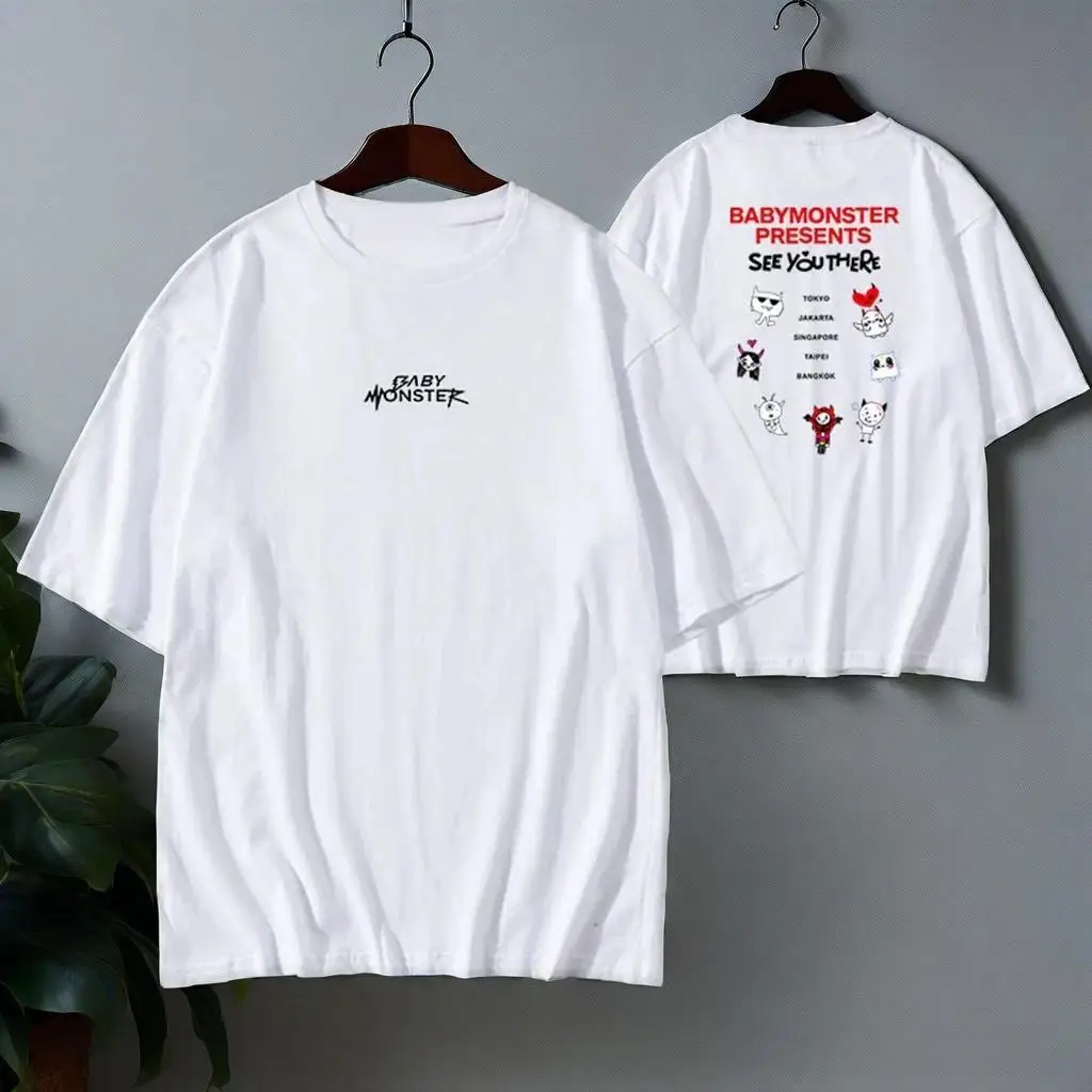 Babymonster T-shirt Baby Monster 2025 FM Cotton Top Summer Plus Size Women's O-neck Short Sleeved Clothes
Babymonster T-shirt Baby Monster 2025 FM Cotton Top Summer Plus Size Women's O-neck Short Sleeved Clothes