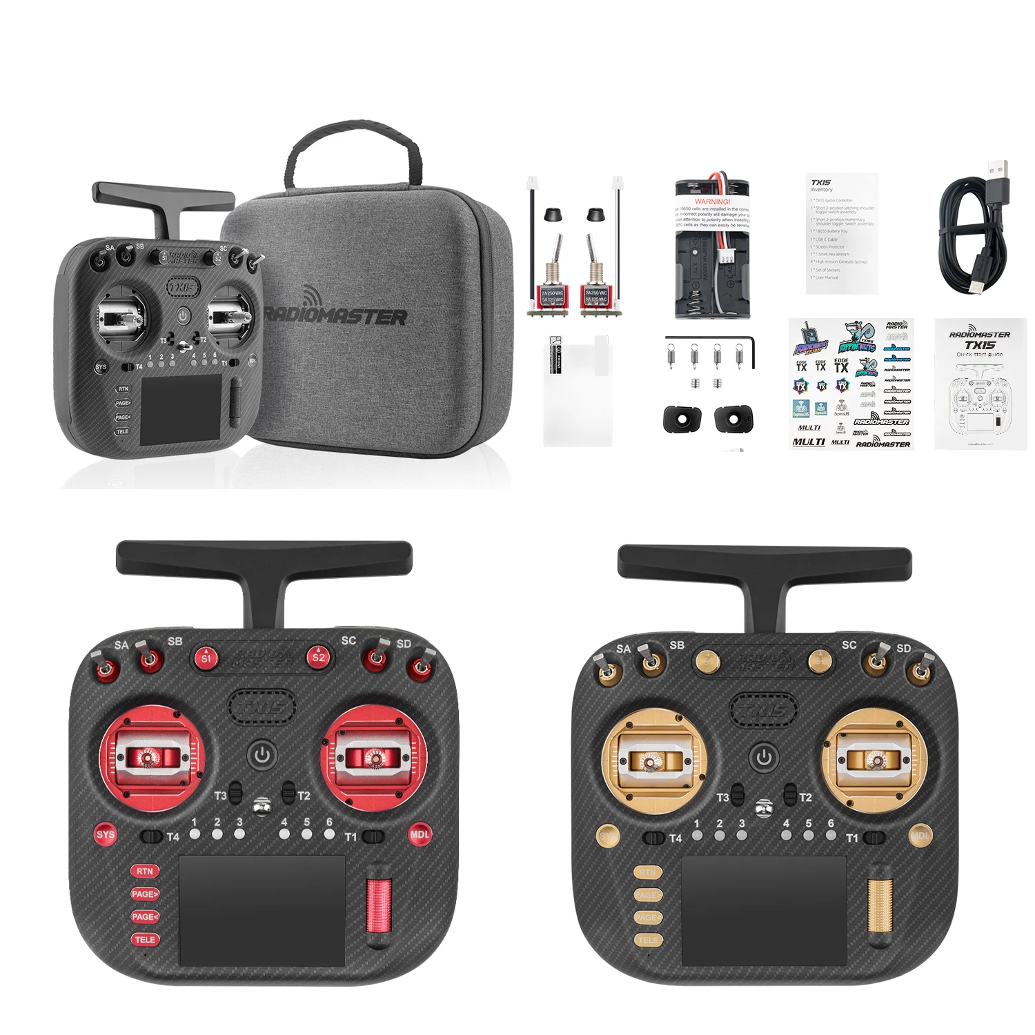 Radiomaster TX15 MAX Пульт дистанционного управления ExpressLRS AG02 CNC HALL GIMBAL LR1121 3,5-дюймовый цветной сенсорный экран для FPV
Radiomaster TX15 MAX Пульт дистанционного управления ExpressLRS AG02 CNC HALL GIMBAL LR1121 3,5-дюймовый цветной сенсорный экран для FPV