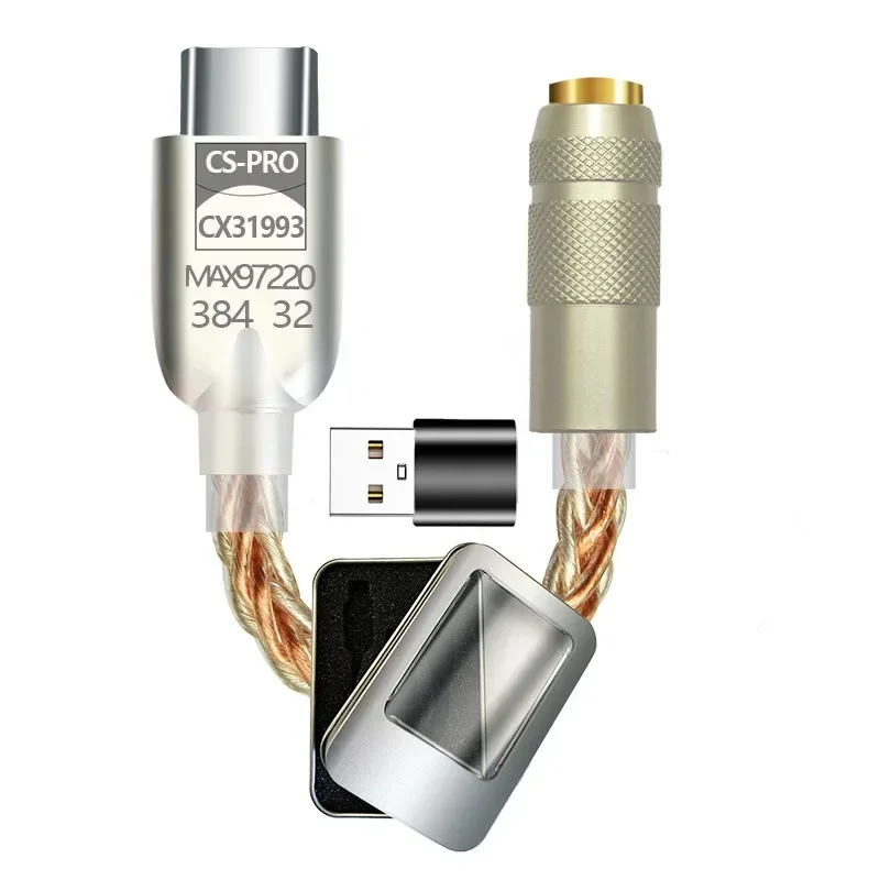 Upgraded Digital Audio Amplifier CX31993 MAX97220 Dual Chip type-c-3.5mm AMP HiFi Audio Adapter PCM 32Bit/384kHz Headphone DAC
Upgraded Digital Audio Amplifier CX31993 MAX97220 Dual Chip type-c-3.5mm AMP HiFi Audio Adapter PCM 32Bit/384kHz Headphone DAC