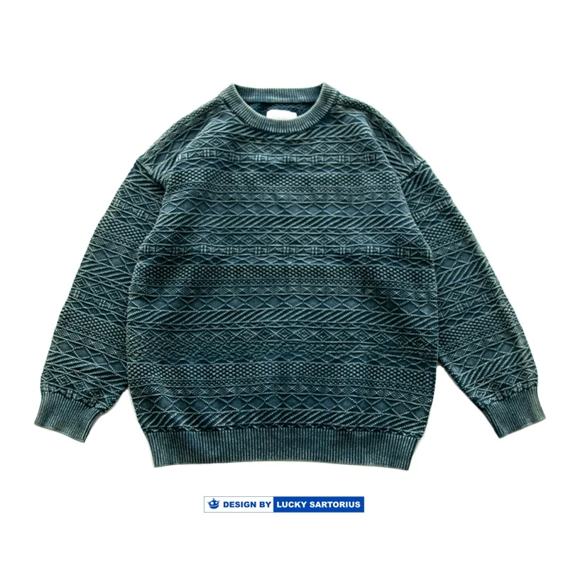 Retro Japanese Sle Loose Knitted Sweater Blue Dyeing round Ne Couple's Cotton Woolen Long Sve Casual Wear for Youth
Retro Japanese Sle Loose Knitted Sweater Blue Dyeing round Ne Couple's Cotton Woolen Long Sve Casual Wear for Youth