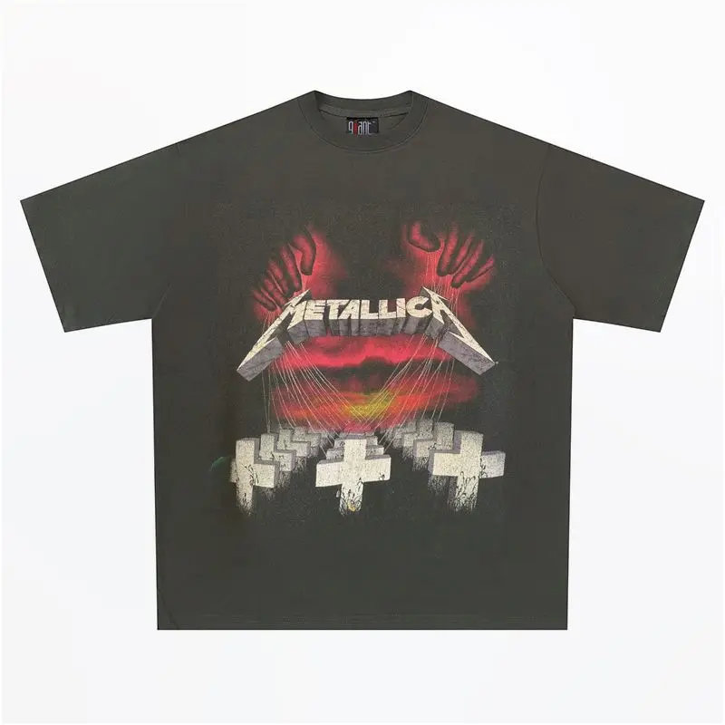 Хлопковые футболки для женщин и мужчин с принтом группы Metallica, винтажные, свободного кроя, в стиле High Street, универсальные, с эффектом потертости, с коротким рукавом
Хлопковые футболки для женщин и мужчин с принтом группы Metallica, винтажные, свободного кроя, в стиле High Street, универсальные, с эффектом потертости, с коротким рукавом
