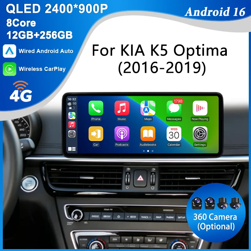 for KIA K5 Optima 2016-2019 12.3" Android 16 Multimedia Player QLED Touch Screen GPS BT 4G Wifi DSP CarPlay Android Auto Split
for KIA K5 Optima 2016-2019 12.3" Android 16 Multimedia Player QLED Touch Screen GPS BT 4G Wifi DSP CarPlay Android Auto Split