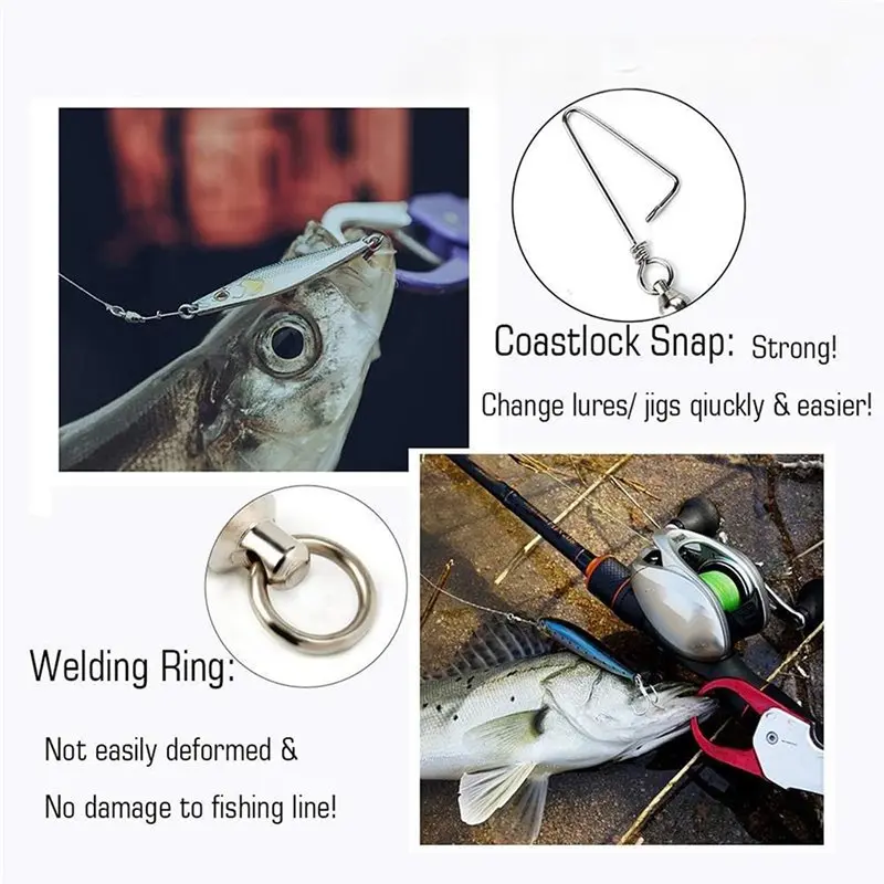 Ultra-Durable Stainless Steel Fishing Snaps Swivel Hook-Perfect For Saltwater& Freshwater Application
Ultra-Durable Stainless Steel Fishing Snaps Swivel Hook-Perfect For Saltwater& Freshwater Application