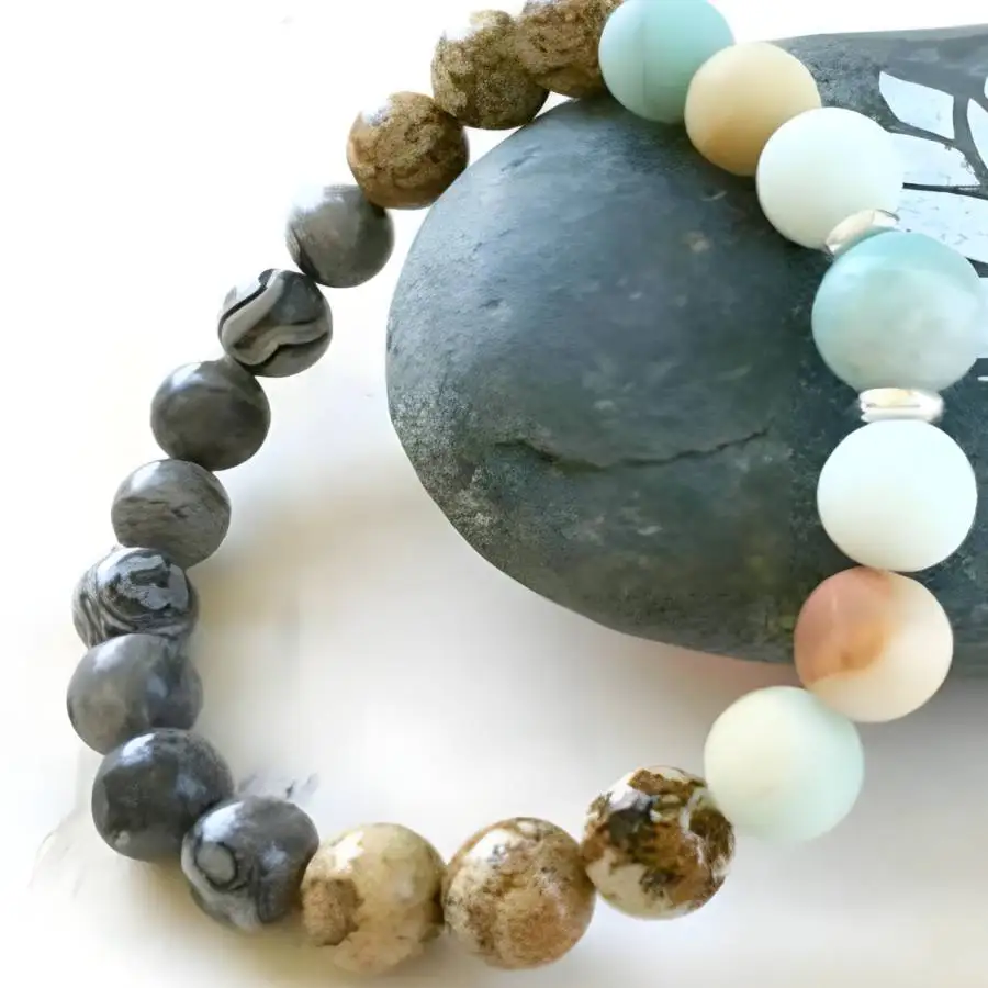 8mm Black Stripe Stone Amazoniteite Bracelet Women Natural stone Men's Buddhist Sacred Chakra Stone Bead Bodhi Chaplet Spiritual
8mm Black Stripe Stone Amazoniteite Bracelet Women Natural stone Men's Buddhist Sacred Chakra Stone Bead Bodhi Chaplet Spiritual