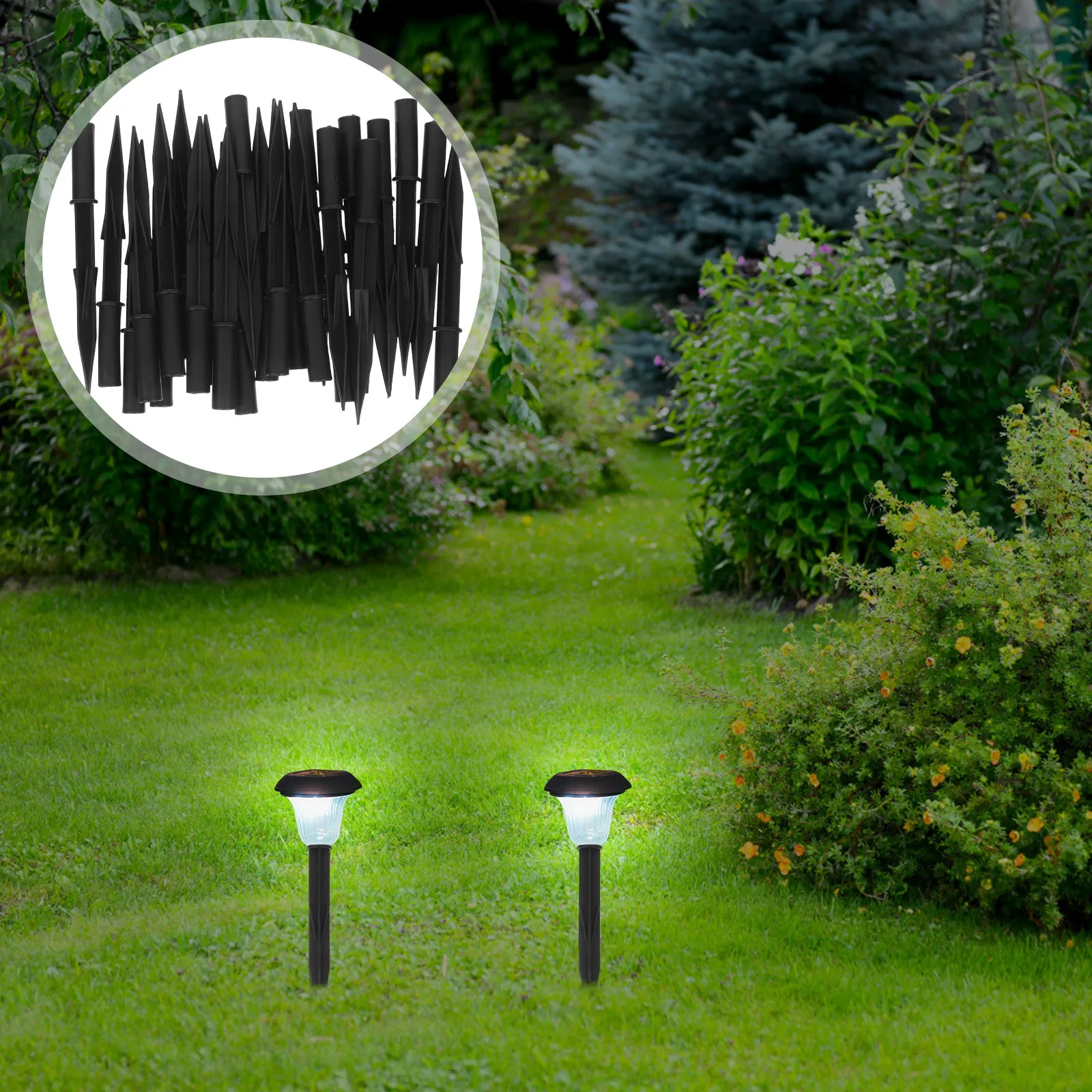 25Pcs Plastic Solar Lamp Stakes Waterproof Easy Installation Garden Pathway Lights Hollow Rod Design Night Glow
25Pcs Plastic Solar Lamp Stakes Waterproof Easy Installation Garden Pathway Lights Hollow Rod Design Night Glow