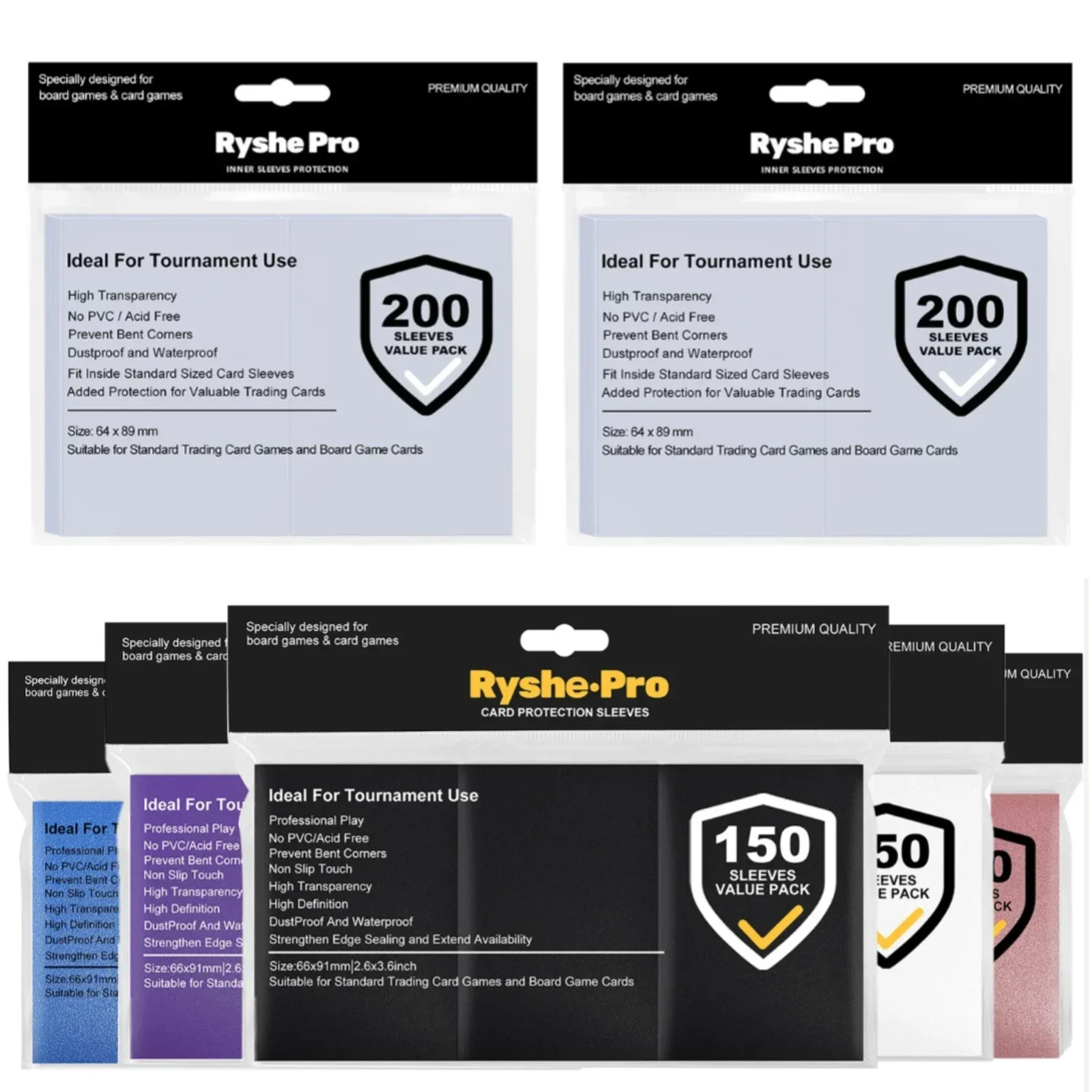350PCS 66x91mm Matte Standard Card Sleeves and 64x89mm Inner Sleeves TCG Trading Cards Protector for PKM Tarot Board Games Cover
350PCS 66x91mm Matte Standard Card Sleeves and 64x89mm Inner Sleeves TCG Trading Cards Protector for PKM Tarot Board Games Cover