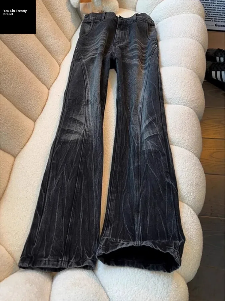Bla Lightning Pattern Diagonal Cut Straight Leg Jeans Men's Winter American High Street Sle Extended Length Bootcut Pants
Bla Lightning Pattern Diagonal Cut Straight Leg Jeans Men's Winter American High Street Sle Extended Length Bootcut Pants