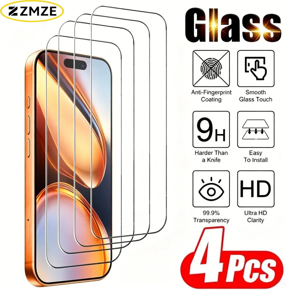 4Pcs Screen Protector Ultra Clear for iPhone 15 16 17 Pro Max 17e 16e Air 14 13 12 11 Pro 15 14 Plus Anti-Scratch Tempered Glass
4Pcs Screen Protector Ultra Clear for iPhone 15 16 17 Pro Max 17e 16e Air 14 13 12 11 Pro 15 14 Plus Anti-Scratch Tempered Glass