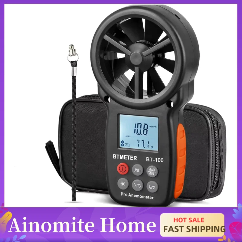 Wind Speed Gauge Meter BT-100 Anemometer Portable Digital 14℉-113℉ Temperature Air Velocity Wind Chill Temperature Measurement
Wind Speed Gauge Meter BT-100 Anemometer Portable Digital 14℉-113℉ Temperature Air Velocity Wind Chill Temperature Measurement