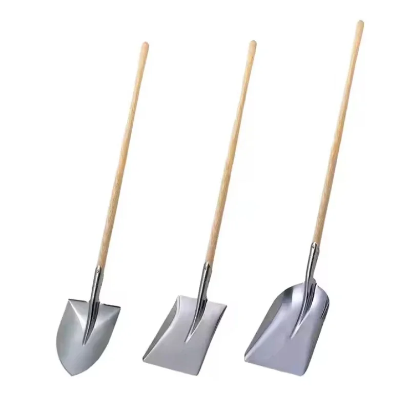 Large outdoor gardening steel shovel with wooden handle, non-foaming farm tools
Large outdoor gardening steel shovel with wooden handle, non-foaming farm tools