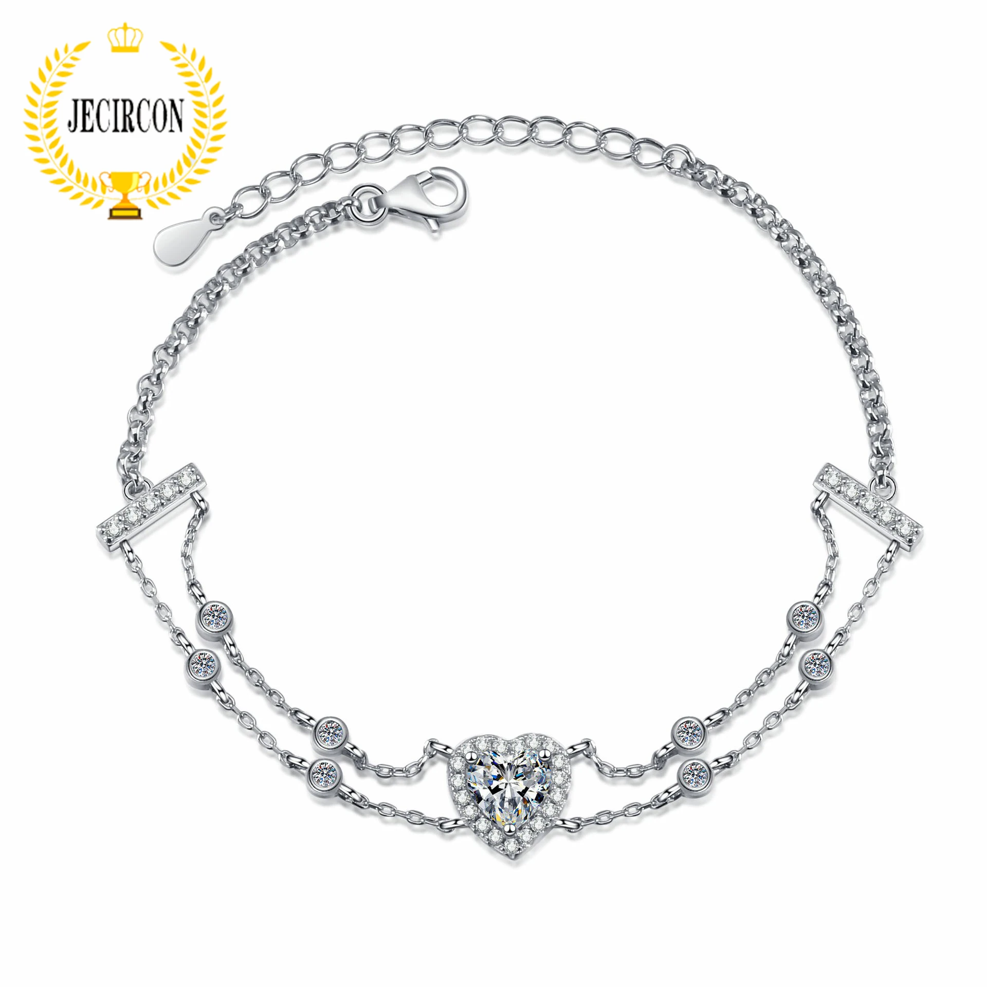 JECIRCON-925 Sterling Silver Hand-inlaid Moissanite Bracelet for Women Sapphire Color Stone Sweet Love Wrapped Fine Hand Jewelry
JECIRCON-925 Sterling Silver Hand-inlaid Moissanite Bracelet for Women Sapphire Color Stone Sweet Love Wrapped Fine Hand Jewelry
