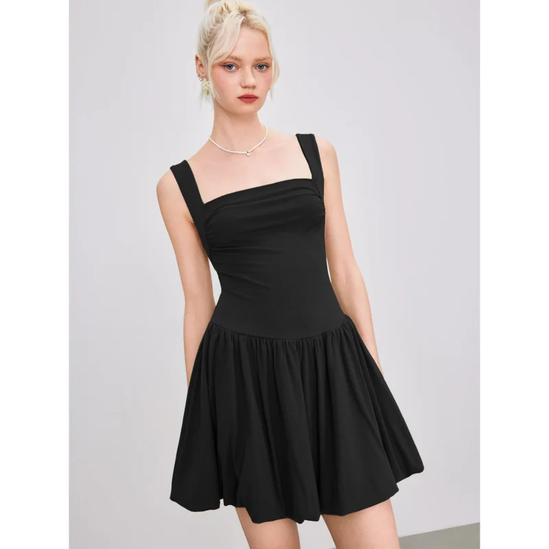 French Hepburn Style Design Wide Strap Vest Dress Summer New Slim Dress 
French Hepburn Style Design Wide Strap Vest Dress Summer New Slim Dress