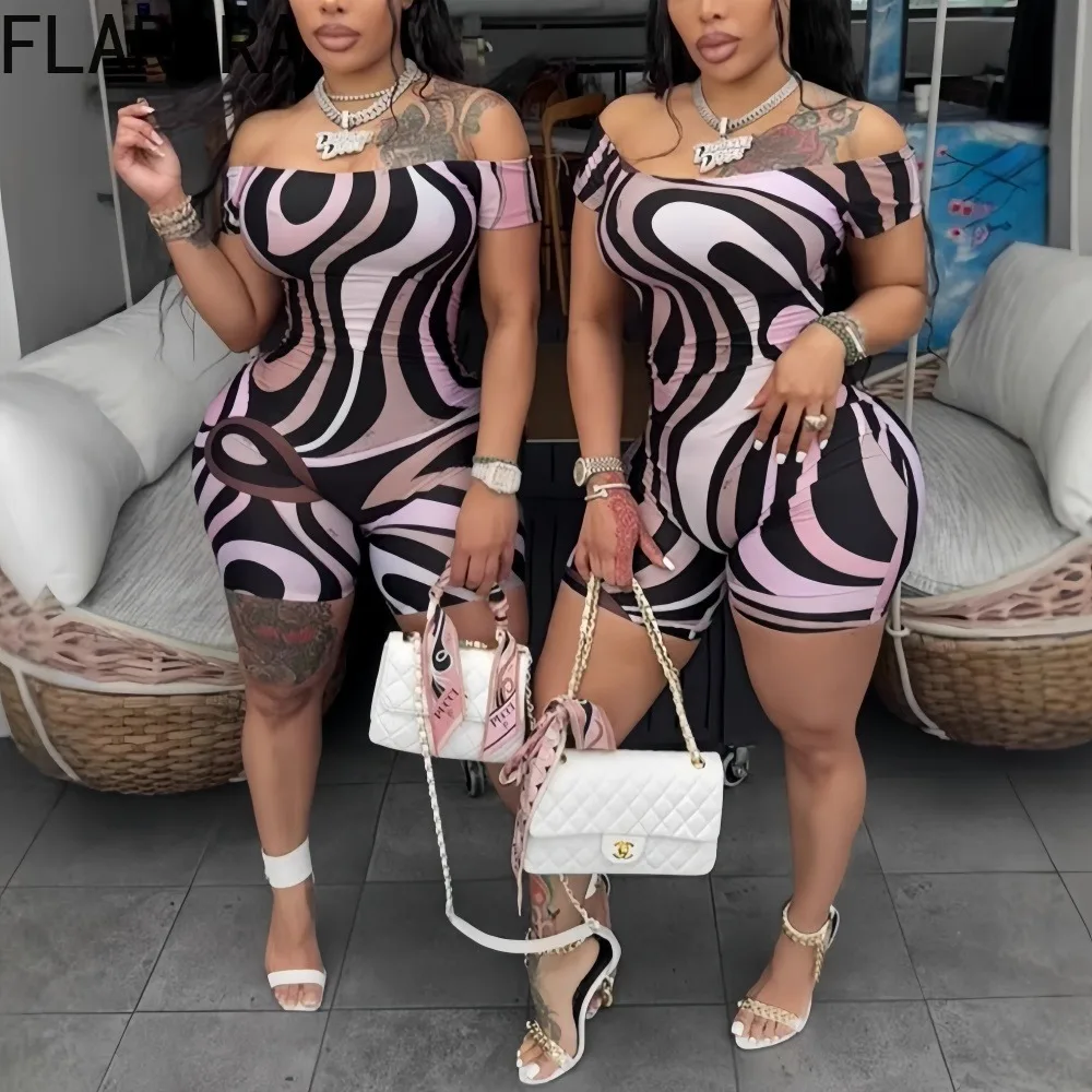 FLARORA Fashion Stripe Printing Bodycon Rompers Woman Slash Neck Raglan Sleeve Jumpsuits Sexy Female Street One Piece Romper New
FLARORA Fashion Stripe Printing Bodycon Rompers Woman Slash Neck Raglan Sleeve Jumpsuits Sexy Female Street One Piece Romper New