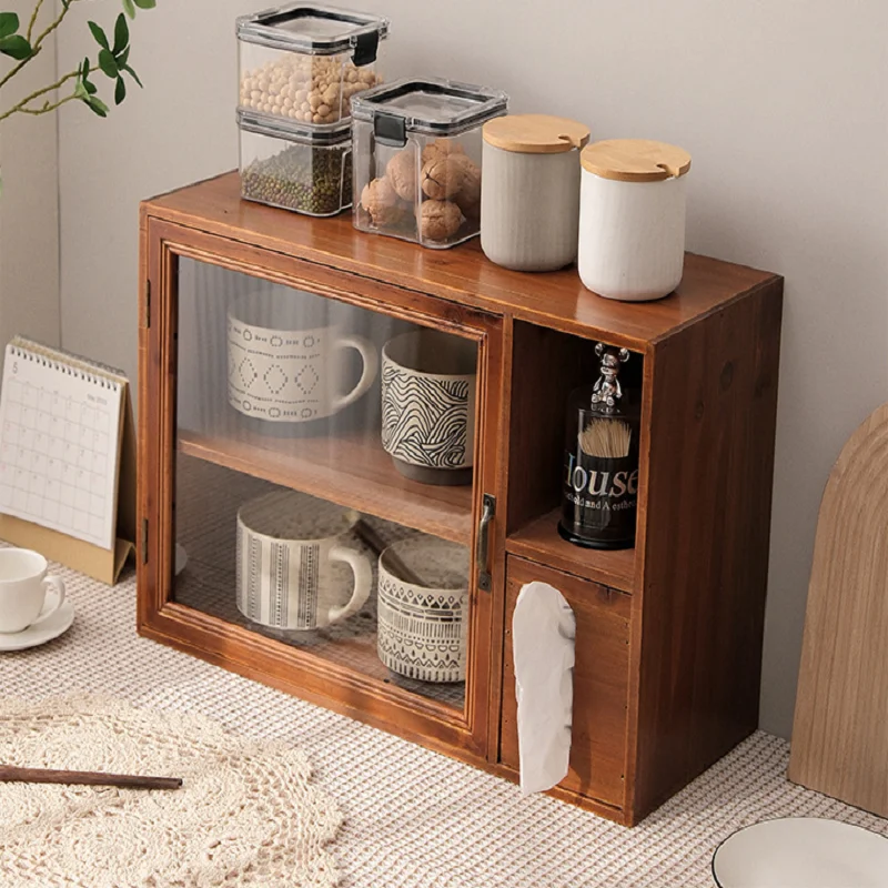 Office storage shelf with tissue box Retro double wooden tea set desktop storage box Cup dustproof cabinet storage box
Office storage shelf with tissue box Retro double wooden tea set desktop storage box Cup dustproof cabinet storage box