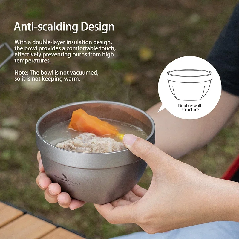500ml Titanium Bowl Double Walled Oatmeal Food Soup Bowl Ultralight Outdoor Camping Tableware Rice Bowl Ti1161T Utility knife
500ml Titanium Bowl Double Walled Oatmeal Food Soup Bowl Ultralight Outdoor Camping Tableware Rice Bowl Ti1161T Utility knife